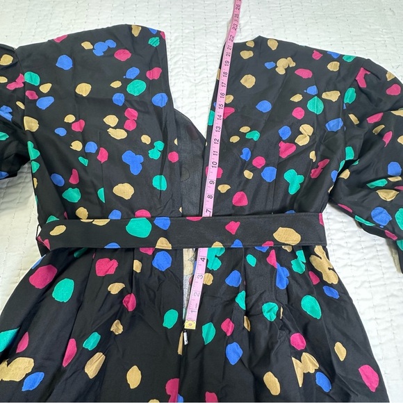 Lafayette 148 New York 100% Silk Black Doha Scattered Dot Print Wrap Dress - Picture 11 of 16